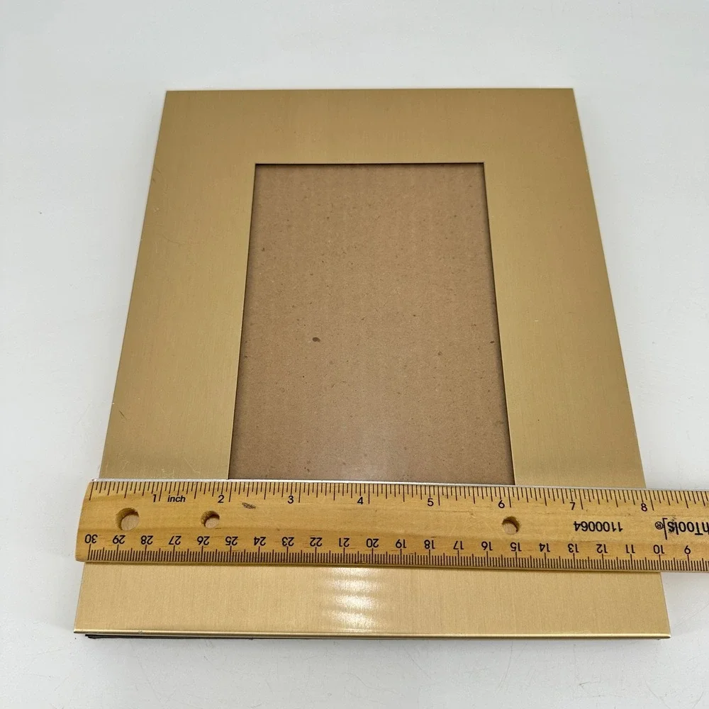 Brushed Gold Metal Picture Frame for 4x6 Photo Tabletop Wall Mount Modern Decor
